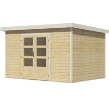 Holzgartenhaus mit Doppeltür und Fenstern