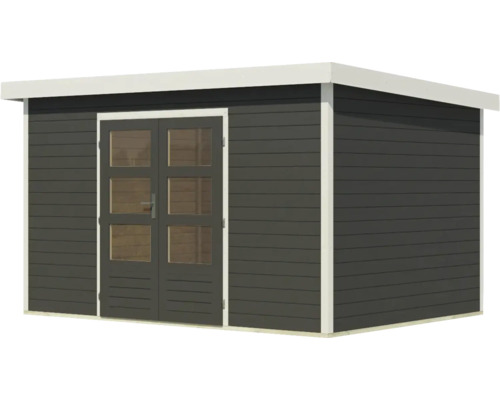 Abri de jardin avec double porte et fenêtres