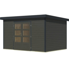 Abri de jardin en bois avec double porte et fenêtres