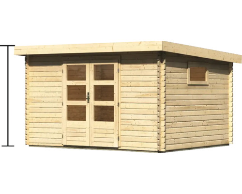 Abri de jardin en bois avec double porte et fenêtre