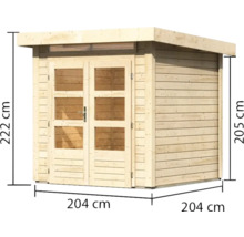 Abri de jardin Karibu Skandi 1 236 x 232 cm naturel