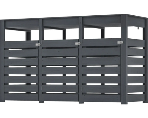 Drei Mülltonnenboxen aus Holz