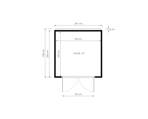 Plan d''un abri de jardin avec dimensions.
