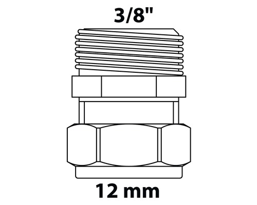 Anschlussstück mit 3/8 Zoll und 12 Millimeter