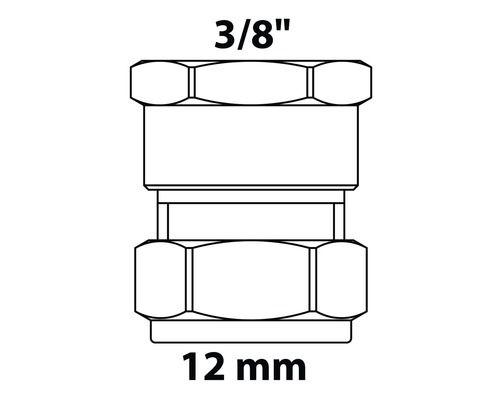 3/8-Zoll- auf 12-mm-Verschraubung