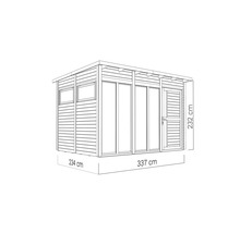 Abri de jardin Bertilo Pentus 3 Office avec plancher 359 x 266 cm anthracite