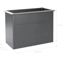 Rechteckiger Pflanzkasten aus Metall, 100 x 50 x 77 cm