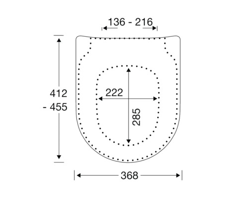 Dessin technique siège de toilette avec dimensions