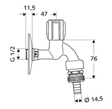 Schéma technique d''un robinet avec dimensions
