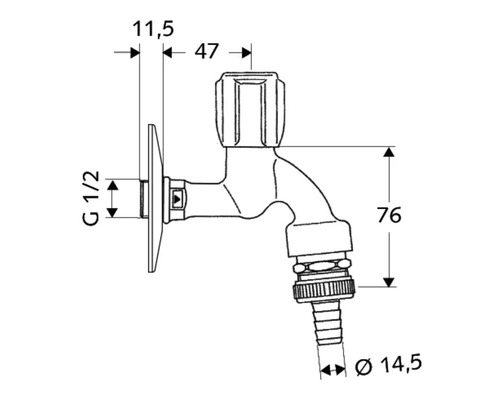 Schéma technique d''un robinet avec dimensions