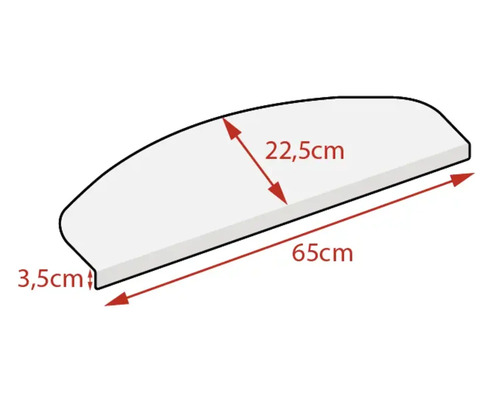 Aufsatzplatte mit den Maßen 65 cm Länge, 22,5 cm Breite und 3,5 cm Höhe