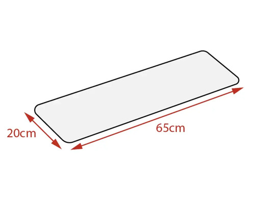 Rechteckige Matte mit abgerundeten Ecken, 65 x 20 Zentimeter