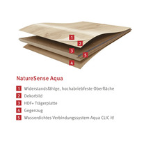 Stratifié Nature Sense Sherman chêne marron clair plancher maison de campagne 1292 x 193 x 10 mm