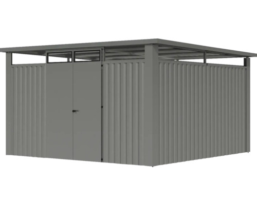Abri de jardin en métal avec double porte et lucarne