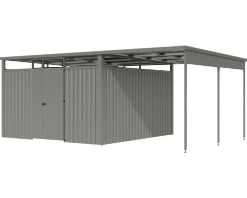 Abri de jardin métallique avec abri voiture