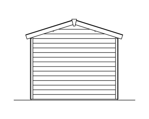 Illustration d''un abri de jardin avec un toit à deux pentes et un revêtement horizontal en bois