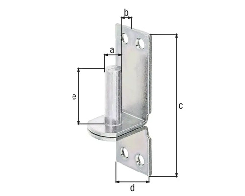 Image d''une construction de paumelle de porte avec indications de dimensions.