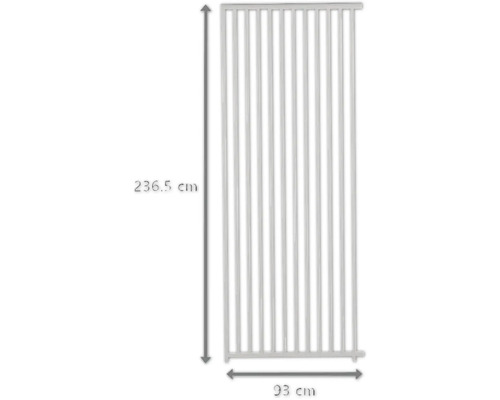 Illustration d''un séparateur de pièce mesurant 236,5 cm de haut et 93 cm de large.