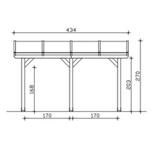 Dessin technique d''une terrasse en bois avec dimensions