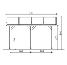 Dessin technique d''un toit de terrasse avec dimensions