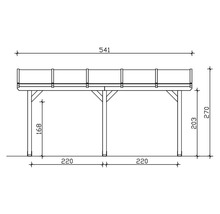 Dessin technique d''une terrasse en bois avec dimensions