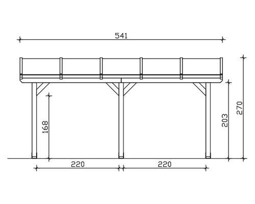 Dessin technique d''une terrasse en bois avec dimensions