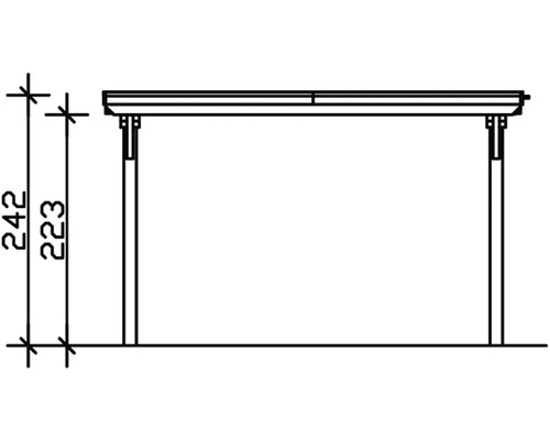 Dessin d''un toit de terrasse avec dimensions