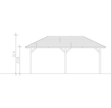 Dessin technique d''un pavillon avec dimensions