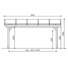 Dessin technique d''un pavillon avec dimensions