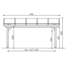 Toiture pour terrasse SKAN HOLZ Sanremo 541 x 400 cm anthracite