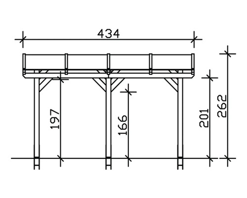 Dessin technique d''une pergola avec des dimensions