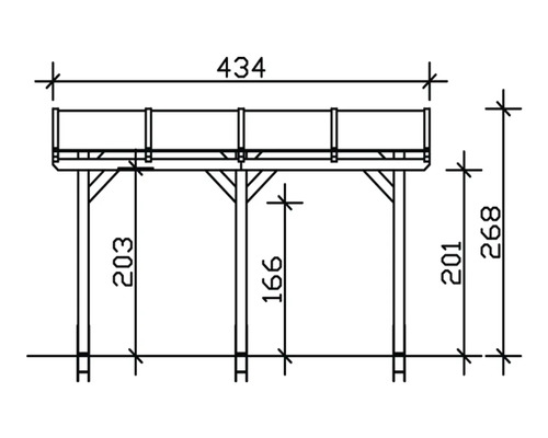 Schéma technique d''un toit de terrasse avec dimensions