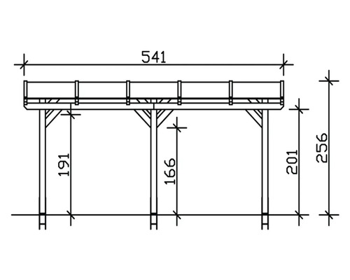 Dessin technique d''un toit de terrasse avec dimensions