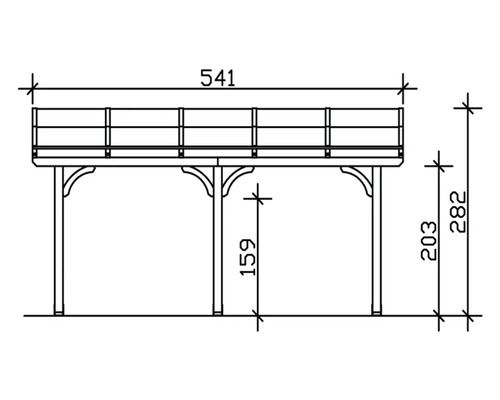 Dessin technique d''un abri de terrasse avec cotes