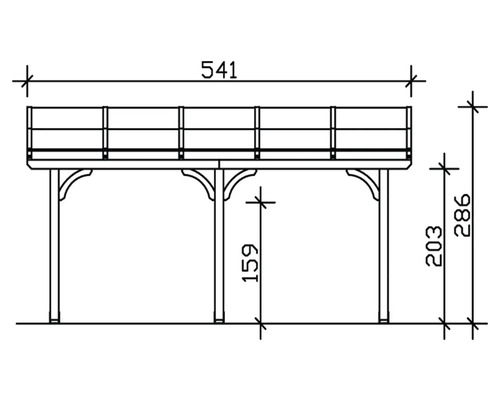 Dessin technique d''une terrasse en bois avec dimensions.