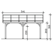 Toiture pour terrasse SKAN HOLZ Venezia 541 x 389 cm anthracite