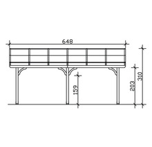 Toiture pour terrasse SKAN HOLZ Venezia 648 x 389 cm anthracite