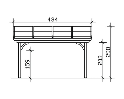 Schéma technique d''un pavillon en bois avec dimensions
