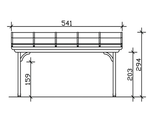 Dessin technique d''un pavillon de jardin avec cotes