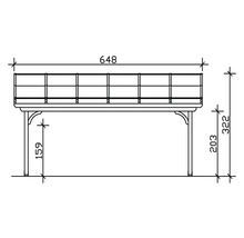 Toiture pour terrasse SKAN HOLZ Verona 648 x 389 cm anthracite