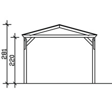 Schéma d''un pavillon avec indication de la hauteur