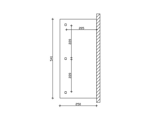 Dessin technique avec cotes en millimètres