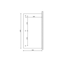 Dessin technique avec dimensions en millimètres pour un produit, hauteur 648, largeur 350, profondeur 305