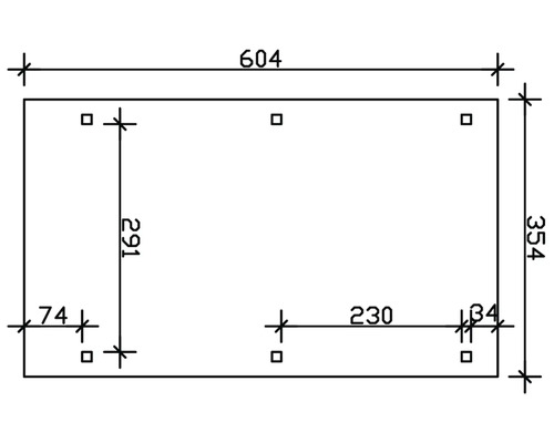 Dessin technique avec cotes : 604, 354, 291, 230 et 74.