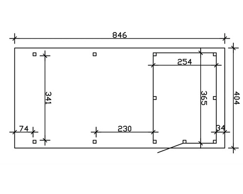 Technische Zeichnung mit Massangaben