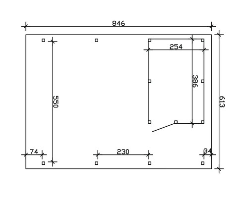 Technische Zeichnung mit Maßangaben in Millimetern.
