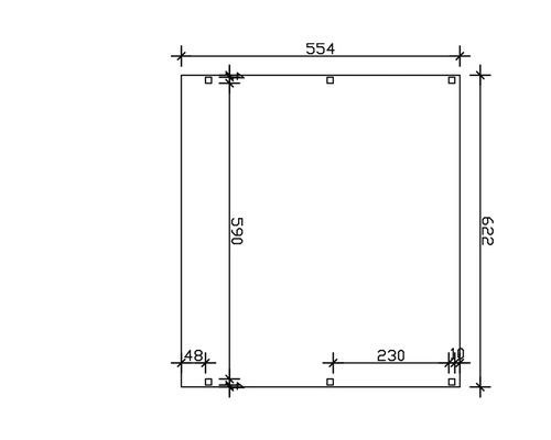 Technische Zeichnung mit Maßangaben
