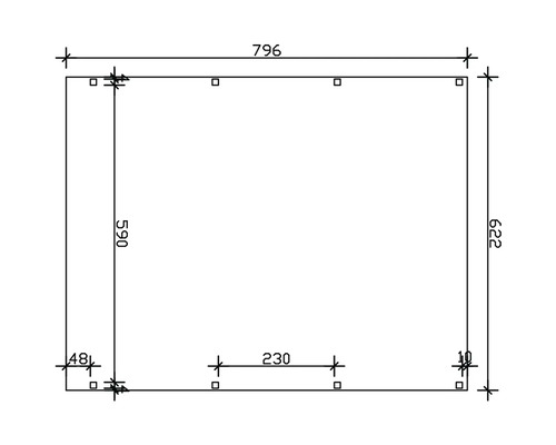 Technische Zeichnung mit Maßangaben