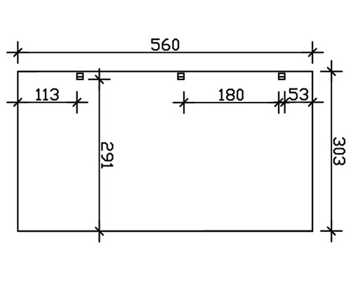 Technische Zeichnung mit Massangaben