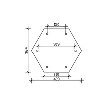 Schéma technique d''une plaque hexagonale avec dimensions